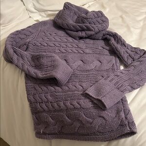 Banana Republic Lavender Cable Knit cowneck Sweater
